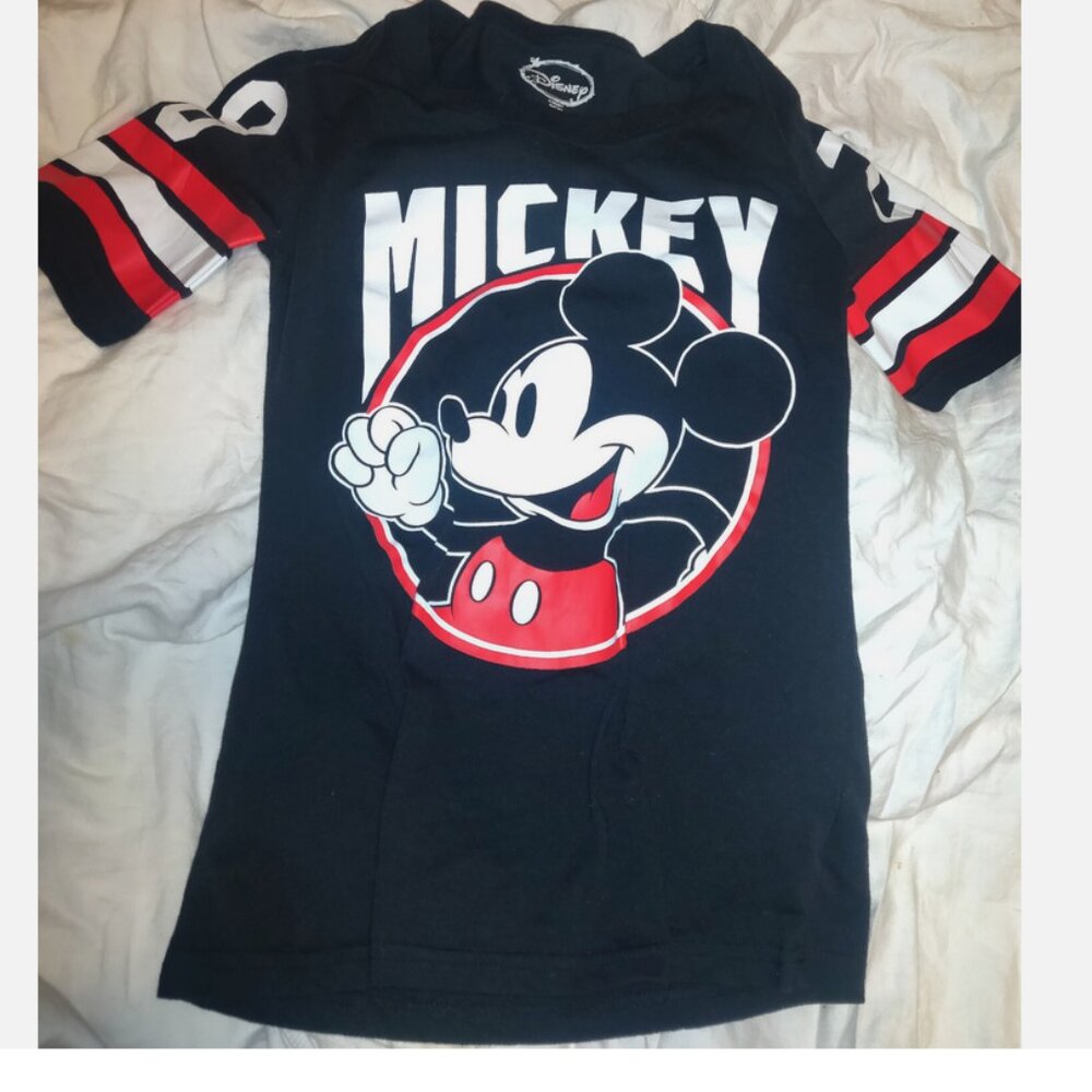 Disney Mickey Mouse #28 Jersey Cotton Top Misses Juniors Sz 3/5